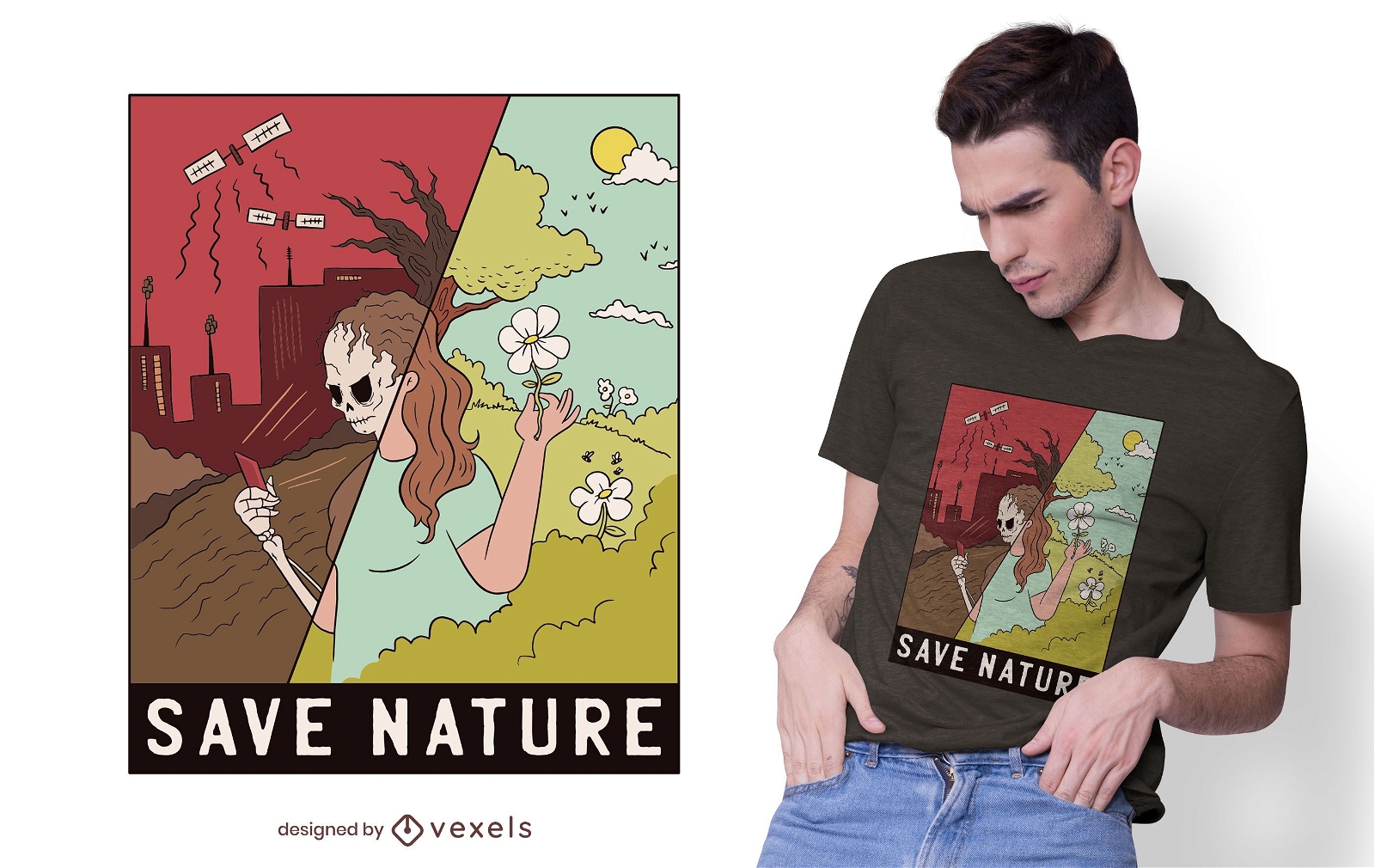 Dise?o de camiseta Save Nature