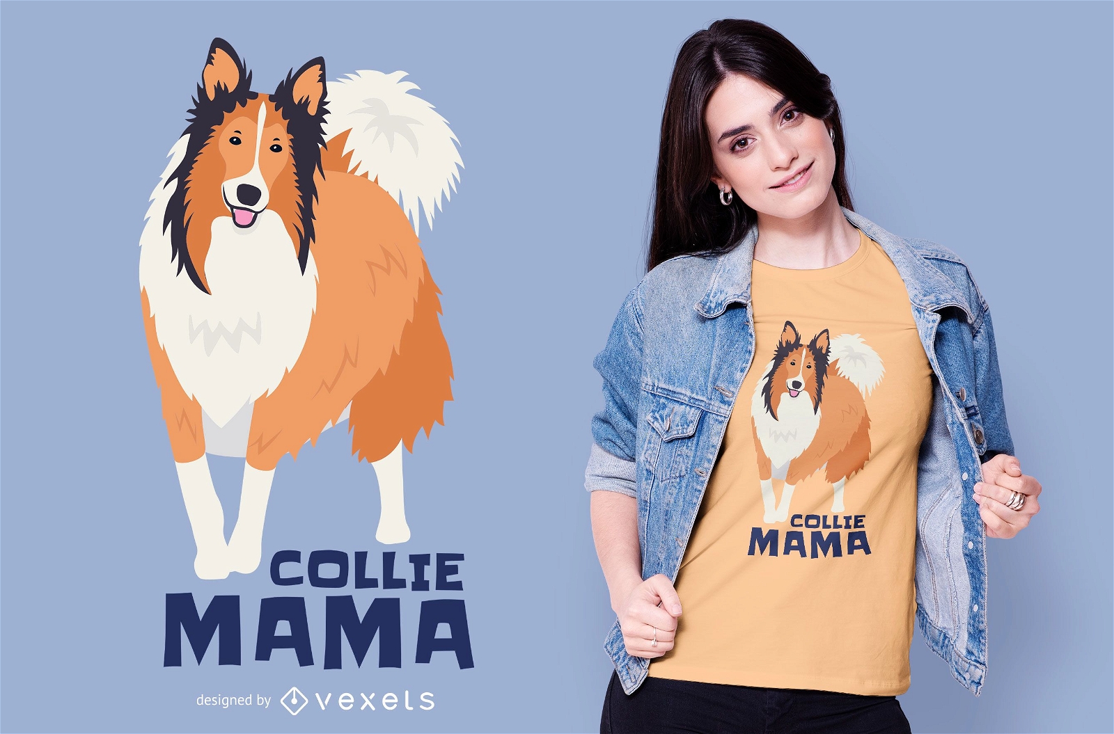 Collie Mama Zitat T-Shirt Design