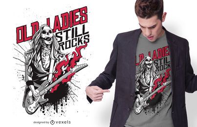 Design de t-shirt Old Lady Zombie Rocker