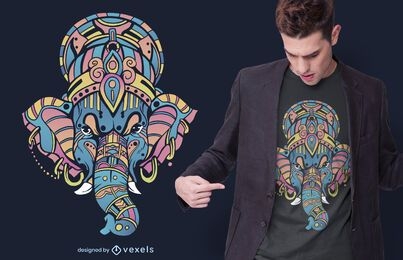 Diseño de camiseta colorida de Ganesha