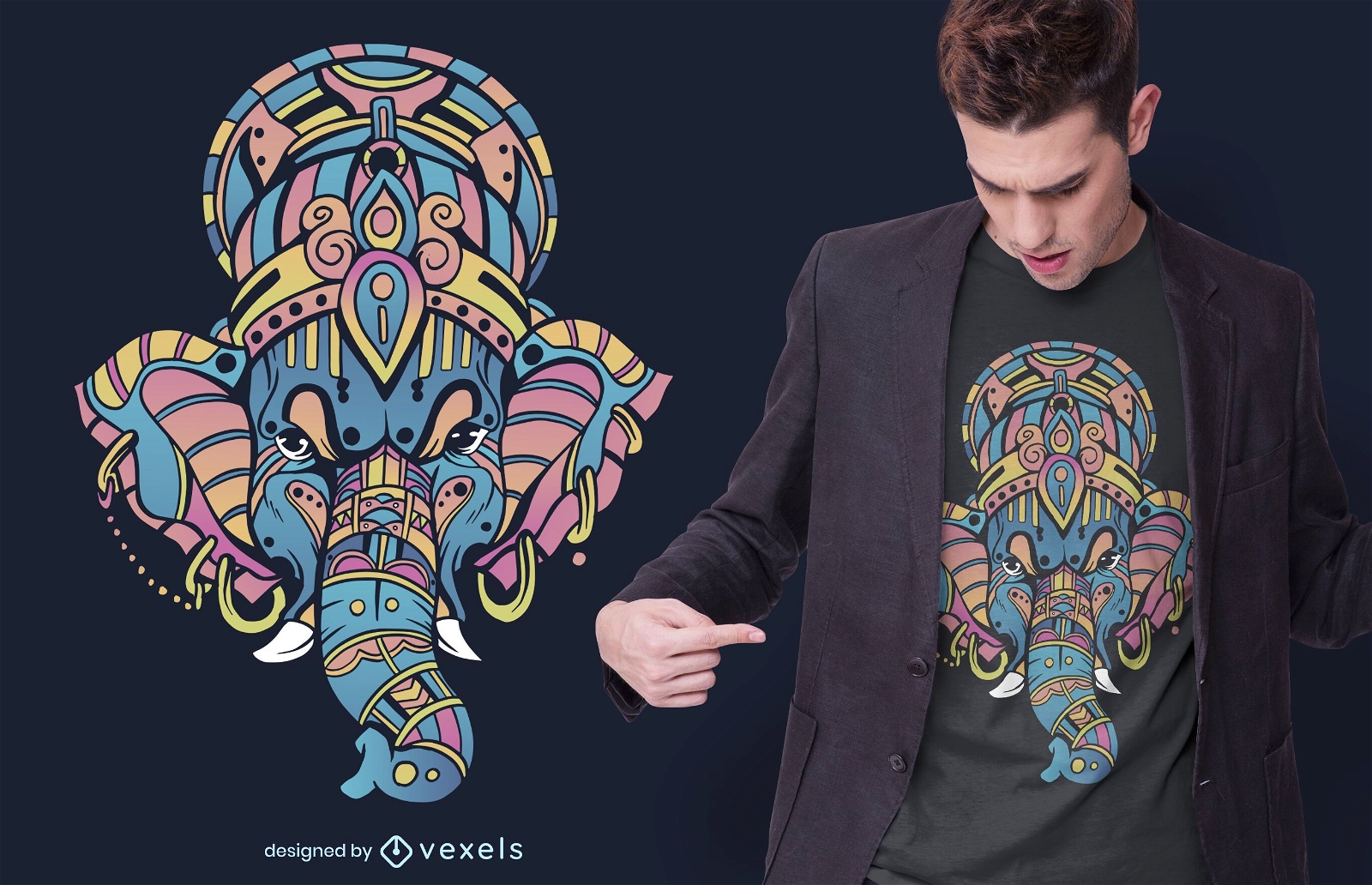 Colorful Ganesha T-shirt Design