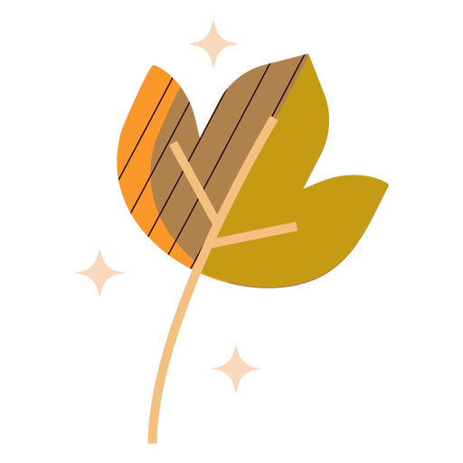 Herbstblatt flaches Blatt PNG-Design