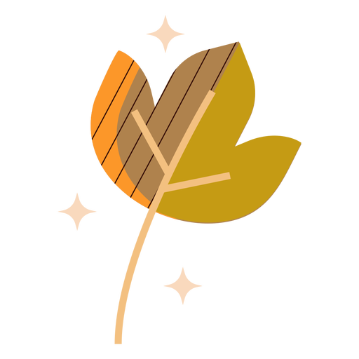 Hoja de otoño hoja plana Diseño PNG