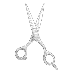 Barbershop scissor hand drawn PNG Design Transparent PNG