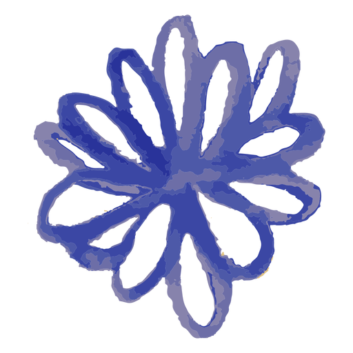 Acuarela flor azul Diseño PNG