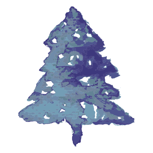Blue pine tree watercolor