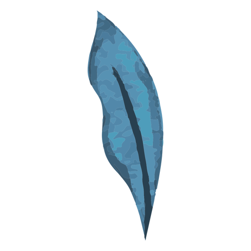 Blue watercolor leaf