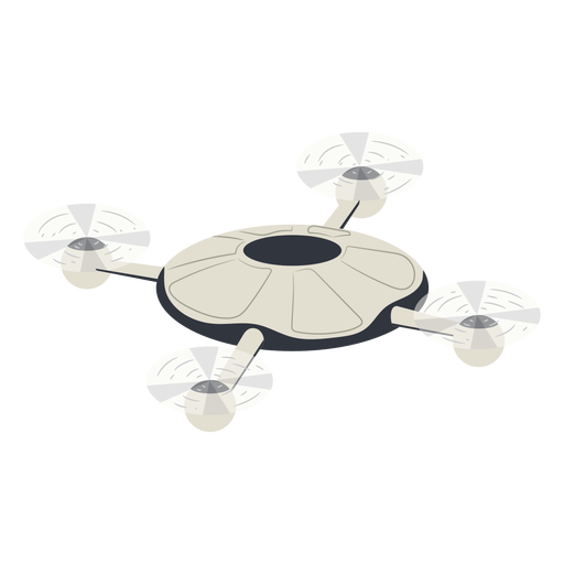 Flying circular quadcopter drone illustration