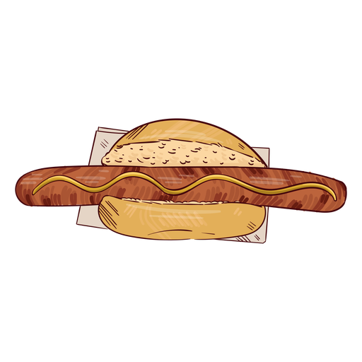 Frankfurter hot dog illustration