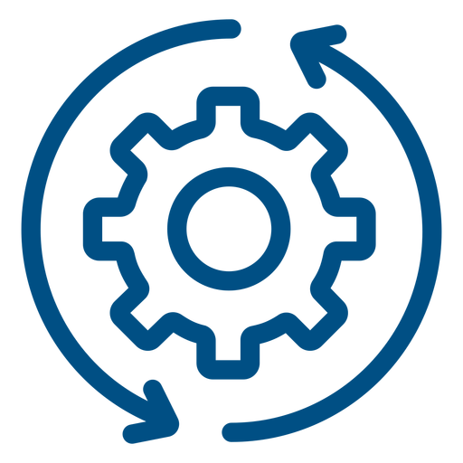 Gears turning stroke icon PNG Design