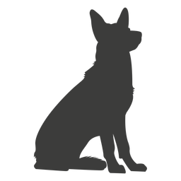 Silhueta sentada de pastor alemão Desenho PNG