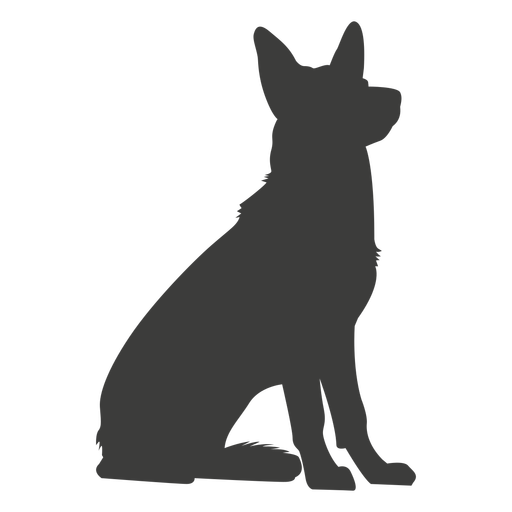 Deutscher Schäferhund sitzen Silhouette PNG-Design