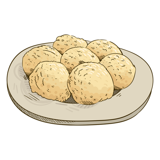 German potato dumplings illustration PNG Design