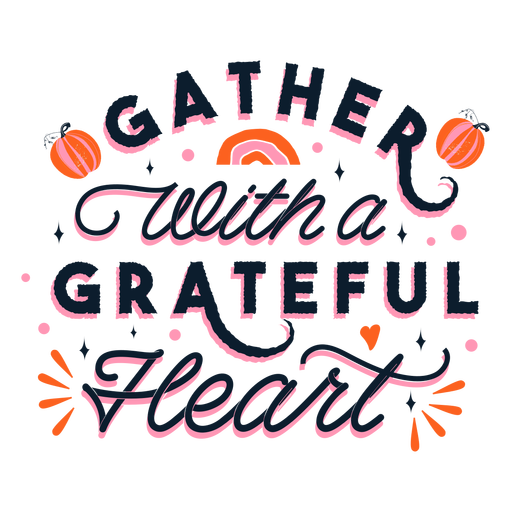 Grateful thanksgiving lettering PNG Design