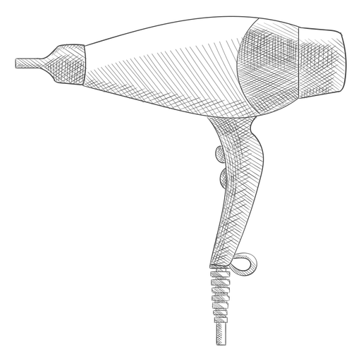 Secador de pelo cabello dibujado a mano Diseño PNG
