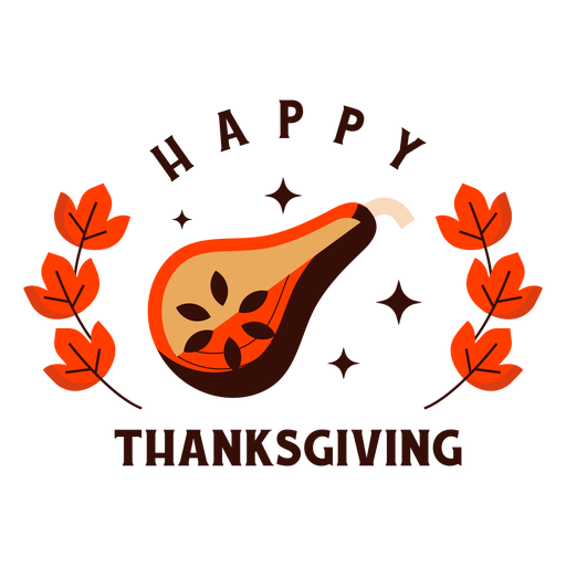 Happy thanksgiving butternut badge PNG Design