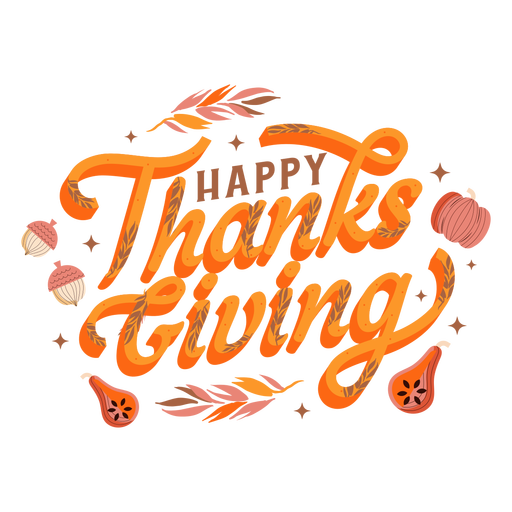 Happy Thanksgiving-K?rbis-Schriftzug PNG-Design