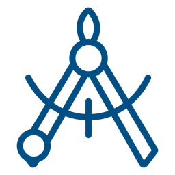 Icono de trazo de brújula de medición Diseño PNG