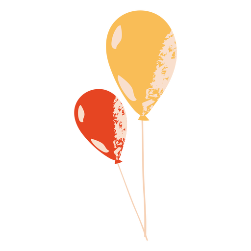 Rote und gelbe Ballons flach PNG-Design