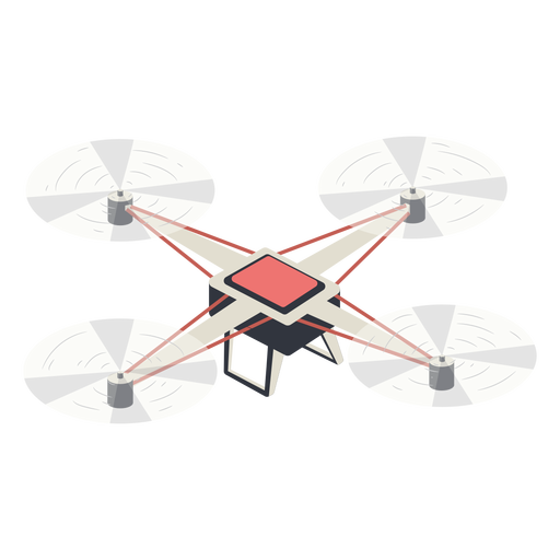 Red flying drone illustration