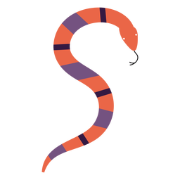 Red snake flat PNG Design