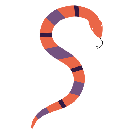 Cobra vermelha plana Desenho PNG