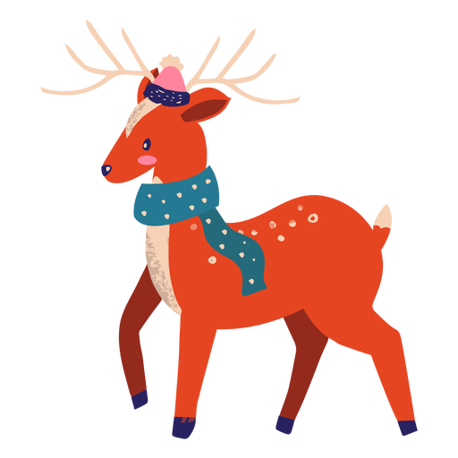 Reindeer with scarf illustration