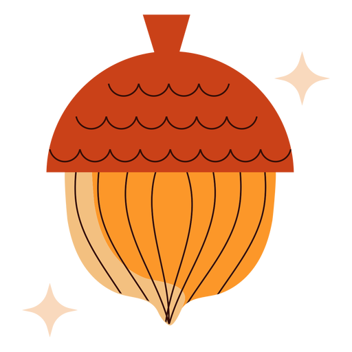 Sparkly acorn flat PNG Design