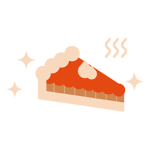 Sparkly pumpkin pie slice flat