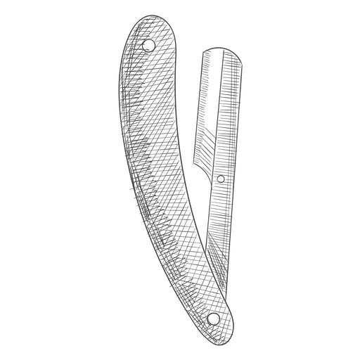 Hand mit geradem Rasiermesser gezeichnet PNG-Design