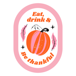 Insignia de calabaza de acción de gracias Diseño PNG