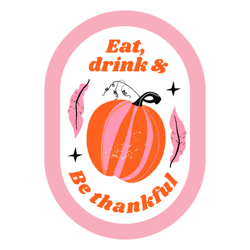 Thanksgiving pumpkin badge PNG Design