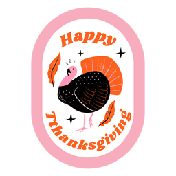 Thanksgiving turkey badge PNG Design