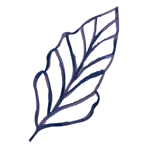 Watercolor leaf stroke
