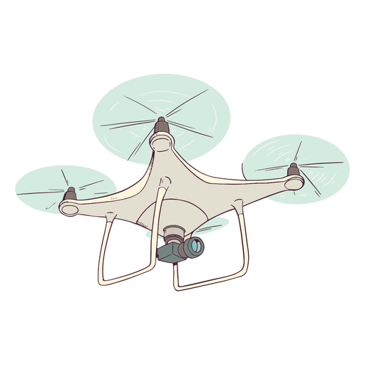 Weiße Drohne mit Kameraillustration PNG-Design