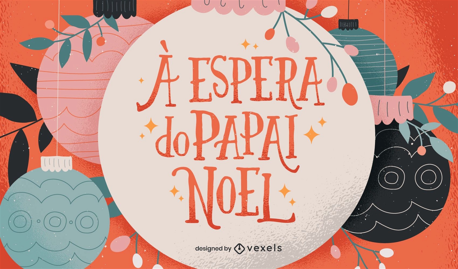 Christmas lettering portuguese design