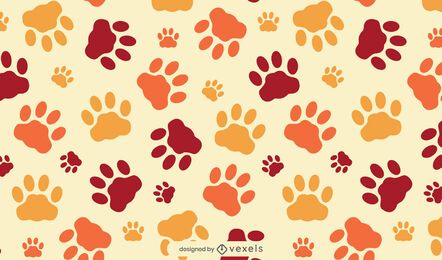 Desenho de padrão de patas de gato