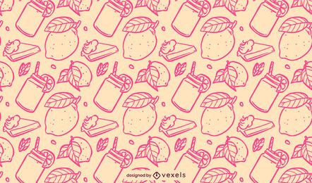 Desenho de padrão de limão rosa