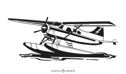 Diseño de ilustración de aviones de hidroavión