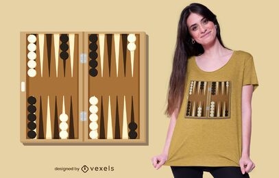 Diseño de camiseta de tablero de backgammon