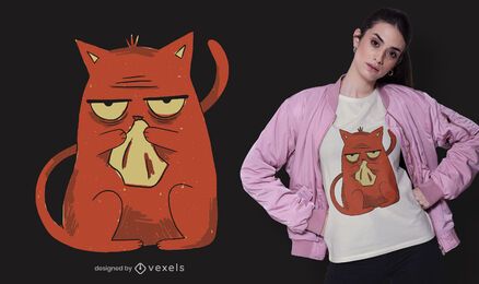 Diseño de camiseta de gato enfermo Diseño de camiseta de gato enfermo