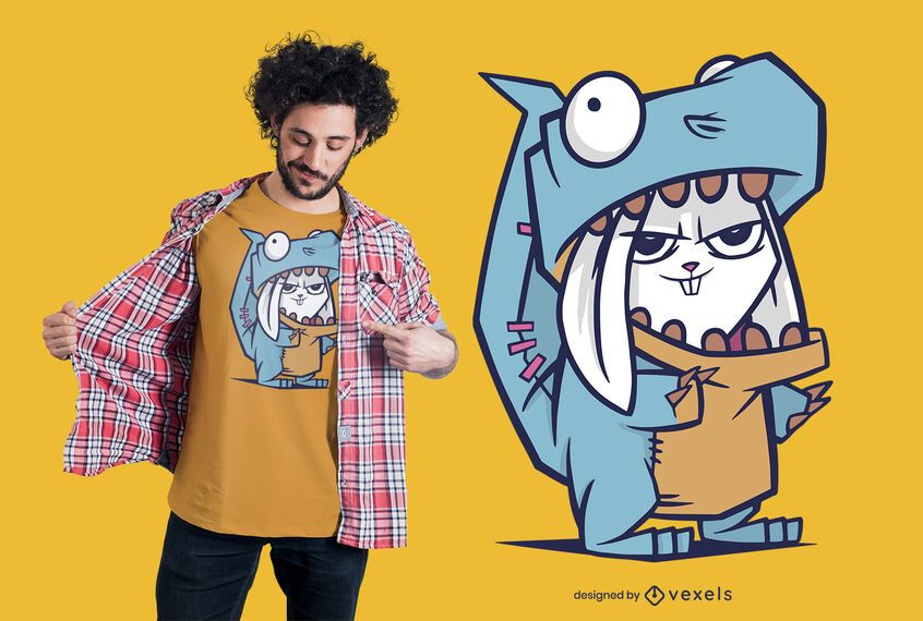 Rabbit Dinosaur T-shirt Design Rabbit Dinosaur T-shirt Design