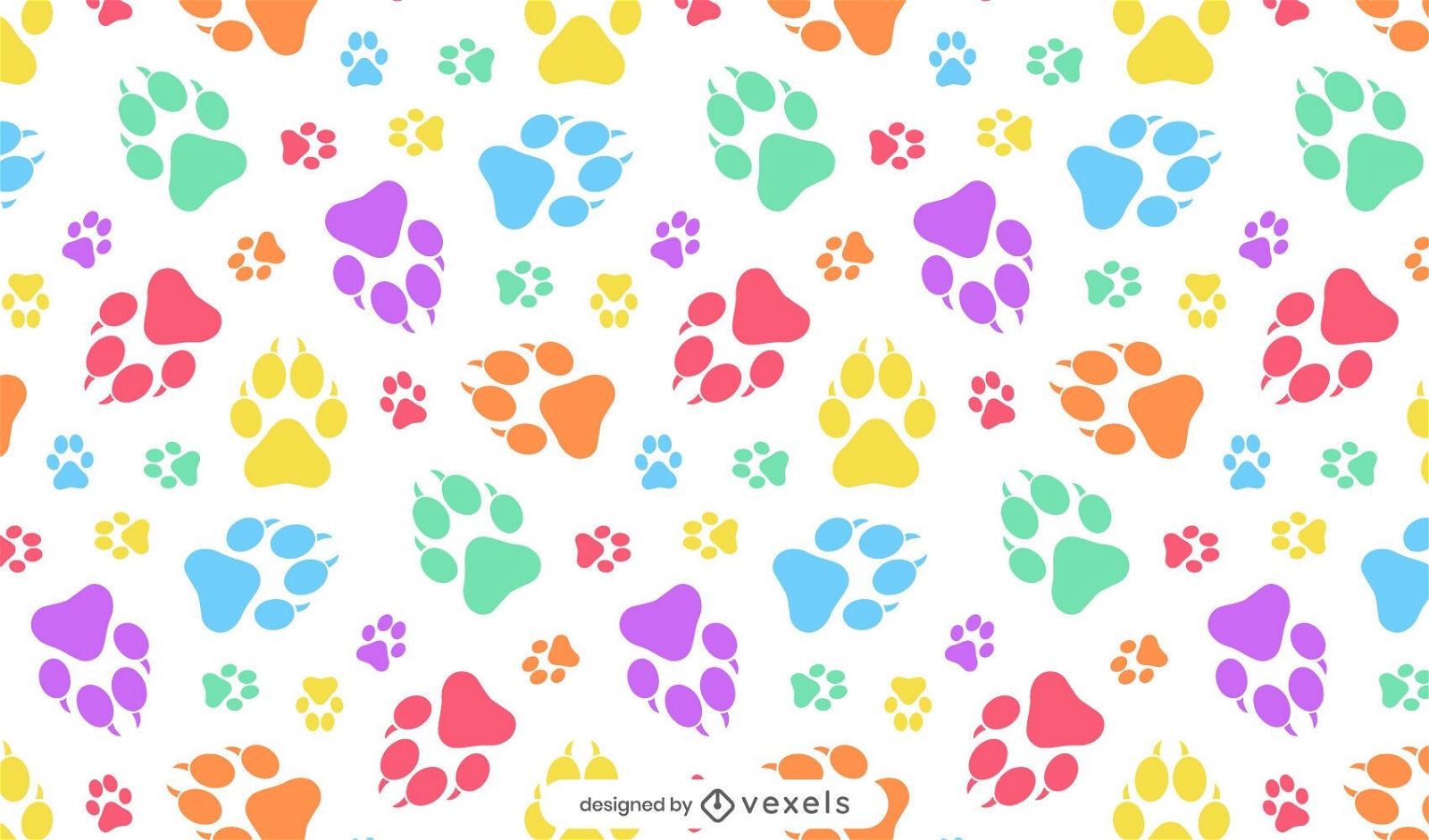 Puppy Paw Prints Pattern Design - Vector Download