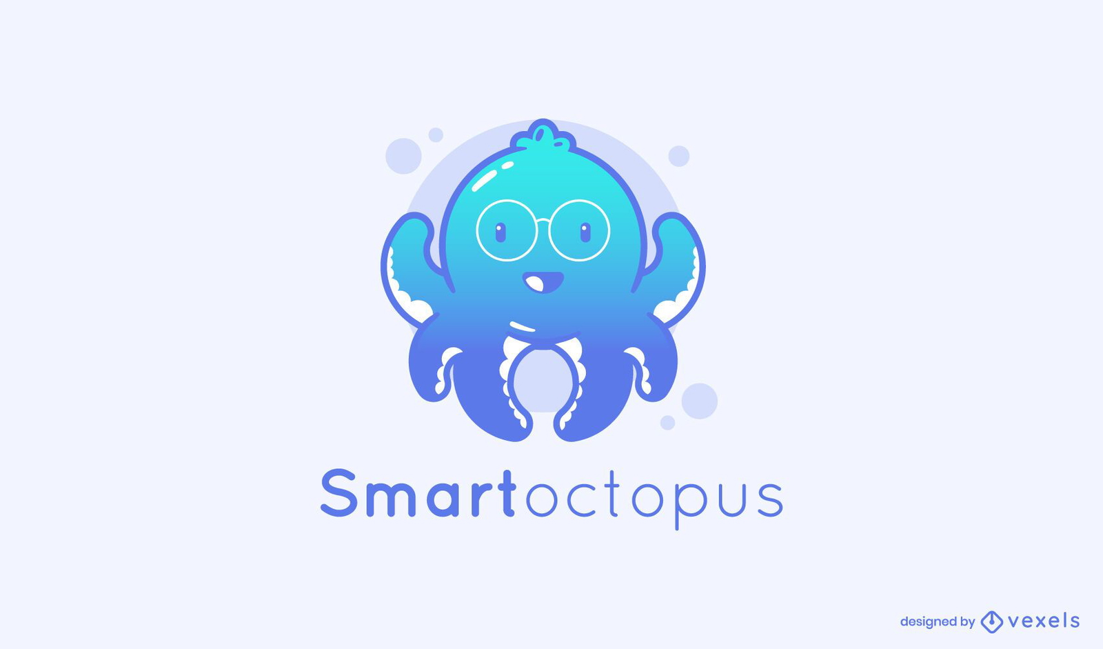 Diseño de logotipo de pulpo inteligente