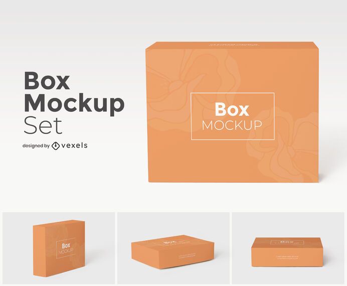 Box Mockup Set Design - PSD Mockup Download