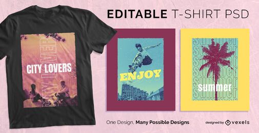 Multiple text t-shirt design psd