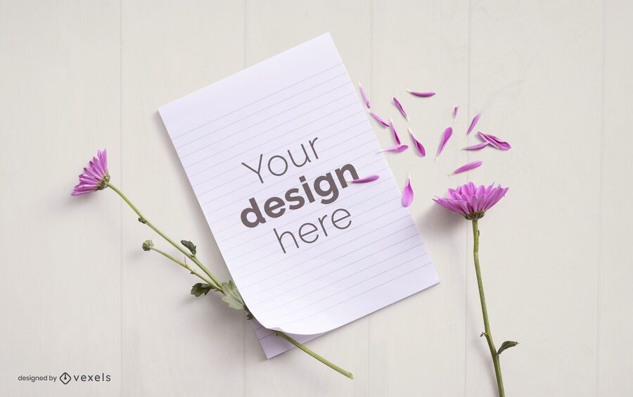 Flower paper mockup composition Flower paper mockup composition