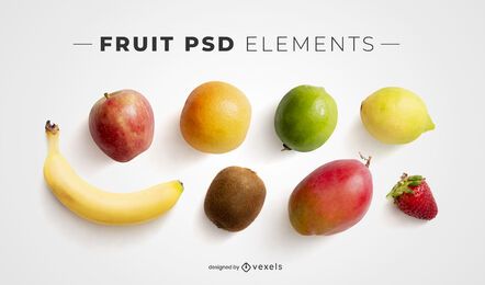 Fruits psd elements for mockups