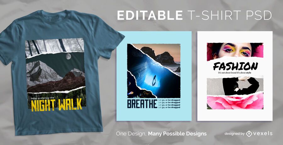 Ripped paper scalable t-shirt psd Ripped paper scalable t-shirt psd