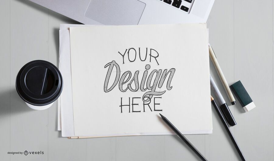 Drawing papers mockup composition Drawing papers mockup composition